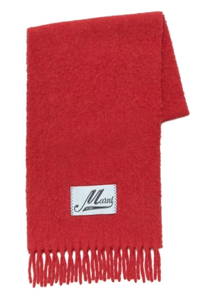 Marni logo-appliqué scarf - Red