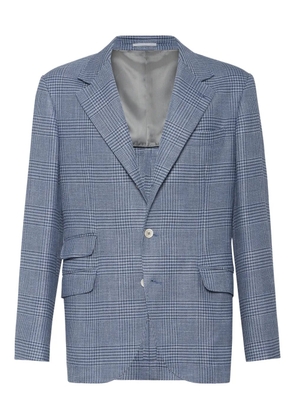 Brunello Cucinelli checked blazer - Blue