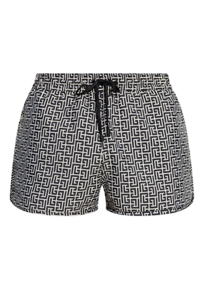 Balmain geometric-print swim shorts - Black