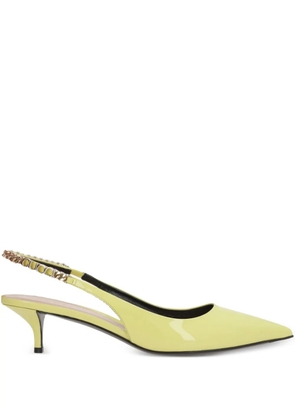 Gucci 45mm Signoria chain-embellished slingback pumps - Yellow