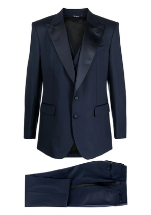 Dolce & Gabbana tuxedo-style three-piece suit - Blue