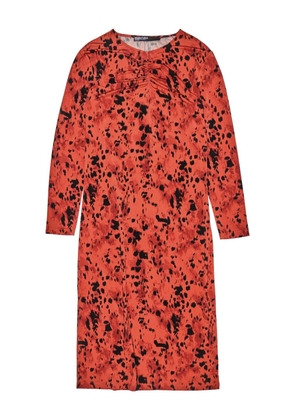 Bimba y Lola gathered printed midi dress - Orange