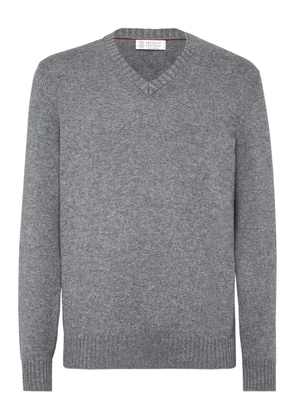 Brunello Cucinelli V-neck cashmere jumper - Grey