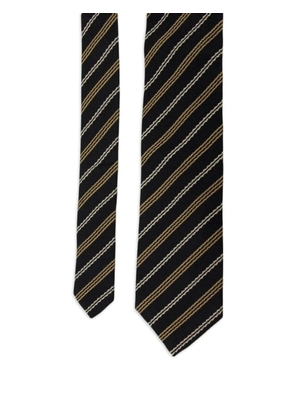 Brunello Cucinelli diagonal-stripe silk tie - Black