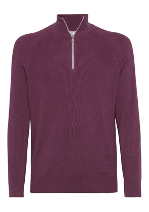 Brunello Cucinelli ribbed cotton sweater - Purple