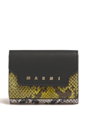 Marni python-print wallet - ZO998 BLACK/STONE WHITE/AMBER