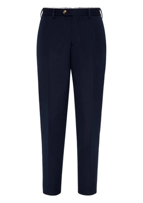 Brunello Cucinelli gabardine-weave trousers - Blue