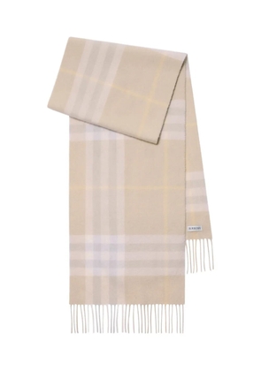 Burberry checked cashmere scarf - Neutrals