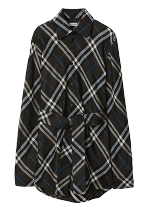 Burberry check-pattern belted shirt - Black