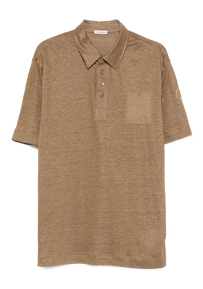 Moncler patch-pocket linen polo shirt - Neutrals