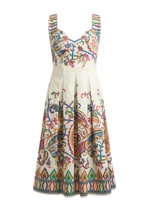 ETRO floral paisley-print cotton midi dress - Neutrals