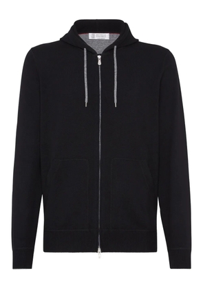 Brunello Cucinelli zip-front cashmere hoodie - Black