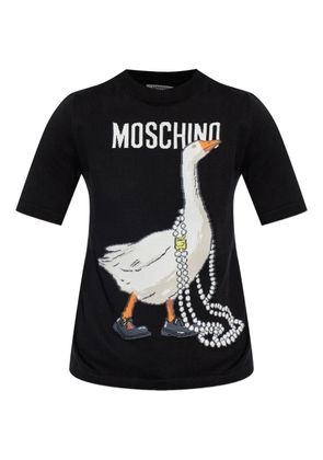 Moschino goose print T-shirt - Black