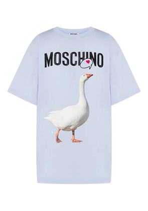 Moschino goose-print cotton T-shirt - Blue