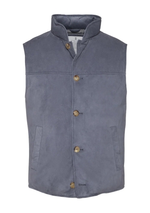 Brunello Cucinelli suede buttoned vest - Blue