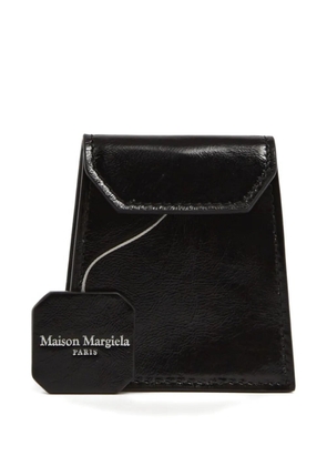 Maison Margiela logo-stamp leather wallet - Black