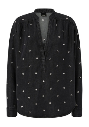 PINKO eyelet V-neck top - Black
