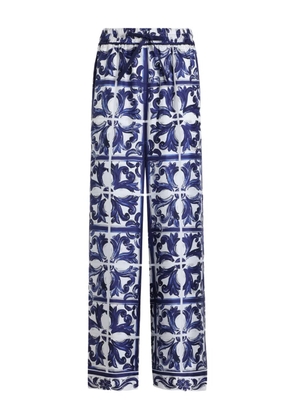 Dolce & Gabbana paisley-print elasticated-waist trousers - White