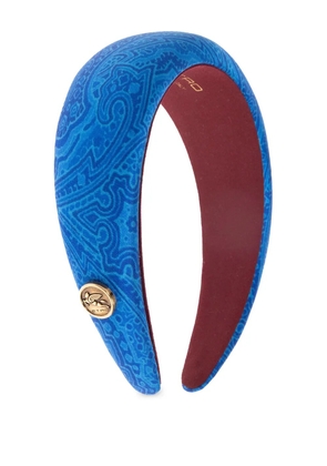 ETRO paisley-print logo-plaque headband - Blue