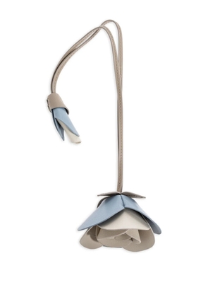 Furla flower-embellishment leather keyring - Neutrals