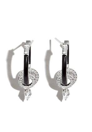 Nikos Koulis 18kt white gold diamond and enamel earrings - Silver