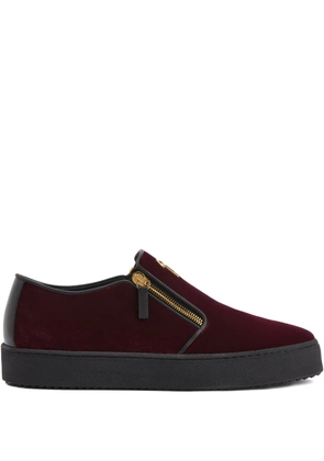Giuseppe Zanotti Gz-kobe signature-detail zipped slip-ons - Red