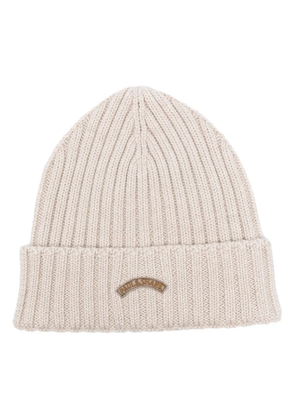 Paul & Shark logo-patch beanie - Neutrals