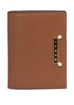 Marni folded leather wallet - Brown