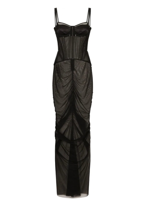 Dolce & Gabbana sheer cotton bustier dress - Black