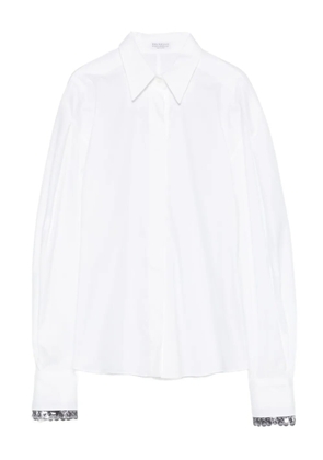 Brunello Cucinelli point-collar embellished shirt - White