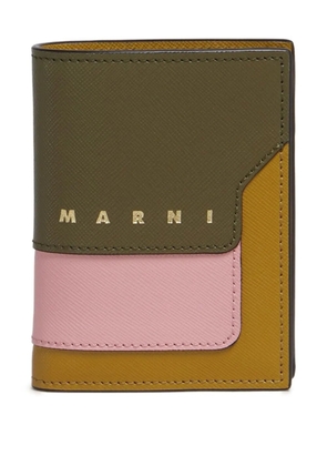 Marni colour-block leather wallet - ZO957 DEEP SAGE/MISTYROSE/LIGHT CURRY