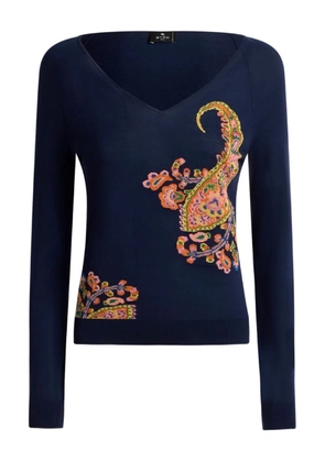 ETRO jacquard inlay top - Blue