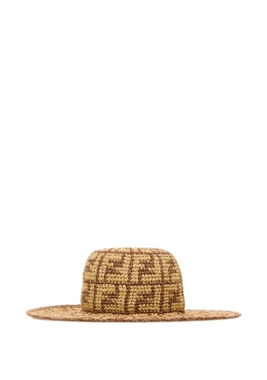 FENDI FF motif wide-brim hat - Neutrals