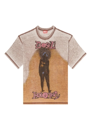 Diesel studded graphic T-shirt - Neutrals