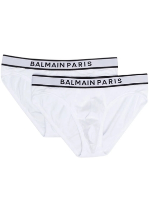 Balmain logo-waistband briefs set of 2 - White