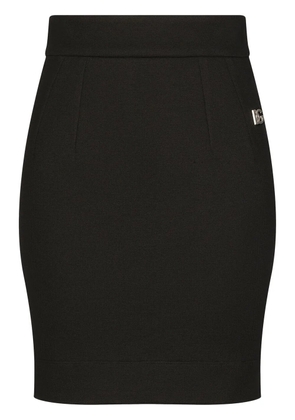 Dolce & Gabbana DG-logo Milano-rib miniskirt - Black