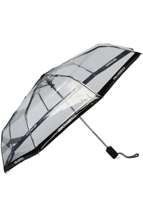 Karl Lagerfeld logo-trim transparent umbrella - Grey