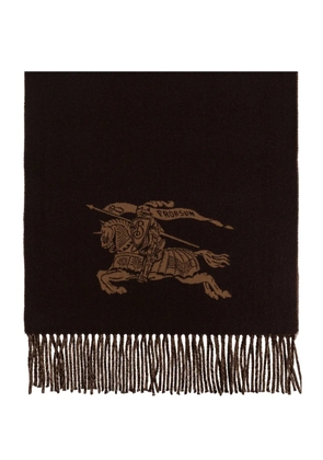 Burberry logo fringed scarf - Brown
