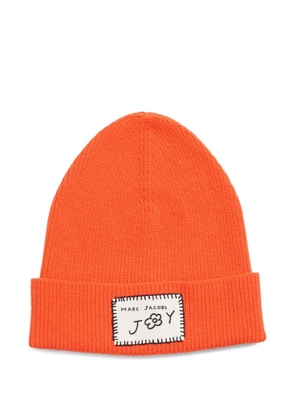 Marc Jacobs The Joy ribbed logo beanie hat - Orange