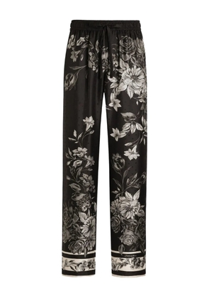 Dolce & Gabbana floral-print trousers - Black