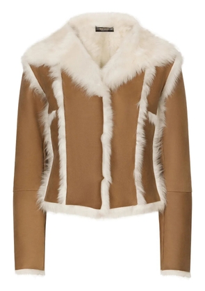 Dolce & Gabbana seam-detail lambskin jacket - Neutrals