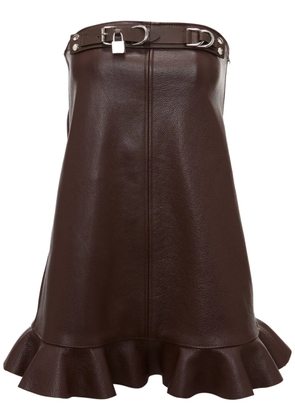 JW Anderson padlock-detail leather minidress - Brown