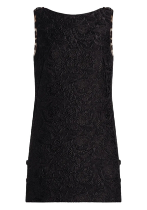 Dolce & Gabbana DNA floral-embroidered mini dress - Black