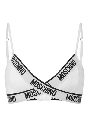Moschino logo-tape bra - White