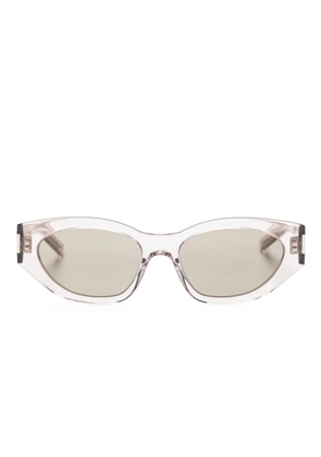 Saint Laurent Eyewear Bold Geo oval-frame sunglasses - Neutrals
