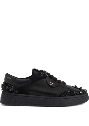 Giuseppe Zanotti Gz94 rhinestone-embroidery sneakers - Black