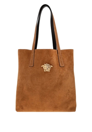 Versace La Medusa suede tote bag - Brown