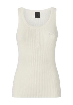 PINKO ribbed button tank top - Neutrals