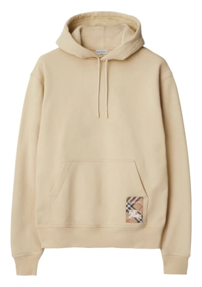 Burberry check-patch cotton hoodie - Neutrals