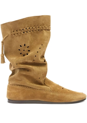 ISABEL MARANT braided tassel welky boots - Brown
